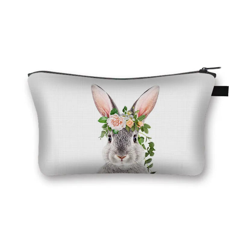 Animal Print Cosmetic Bag Women Makeup Bag Kawaii