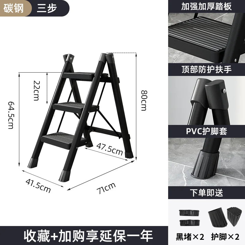 Indoor Climbing Kitchen Stool Multifunctional Ladder Chair Stable