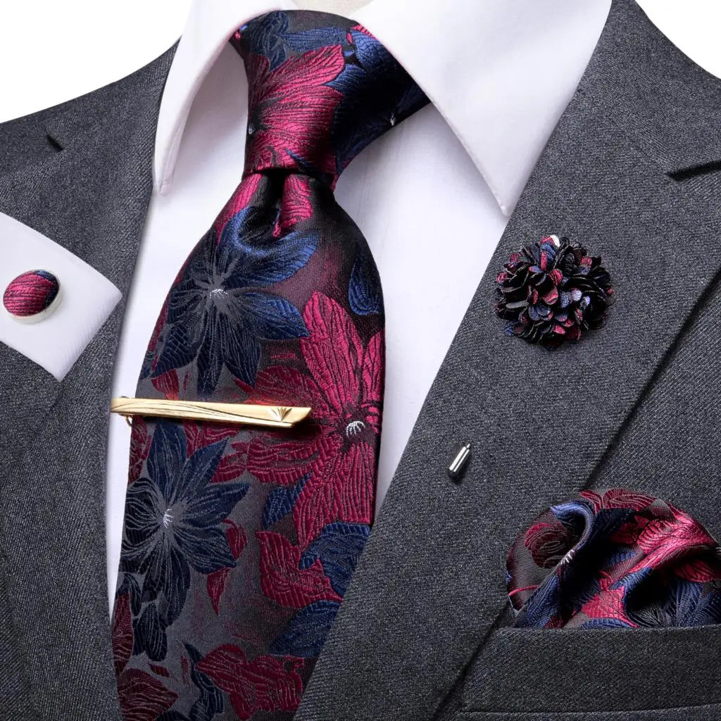 HiTie Yellow Blue Solid Business Tie For Men