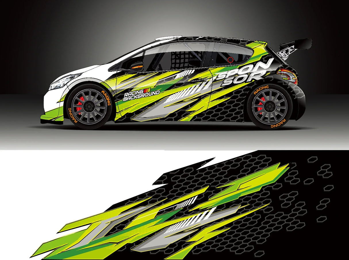 Colorful Stitching Full Body Racing RV Graphic Decals Vinyl Wrap Camo Custom Size Color Changing DIY Car Full Wrap 300*60cm