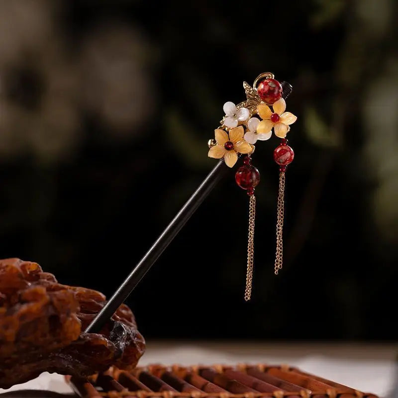 Chinese Hanfu Hair Stick Forks For Women Flower