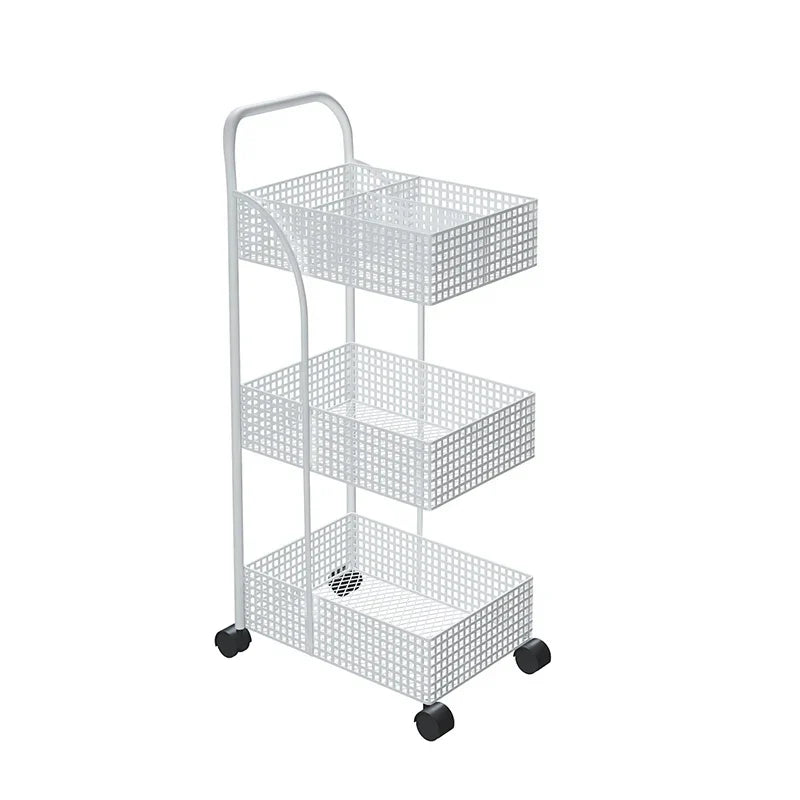 Utility Bathroom Cabinets Trolley Storage Bookcase Metal Basket