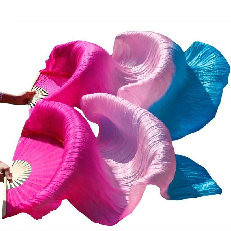 Belly Dance Fan 100% Real Silk Veils 1pc