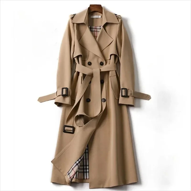 2023 Winter Women's windbreaker With Belt Fashion Streetwear