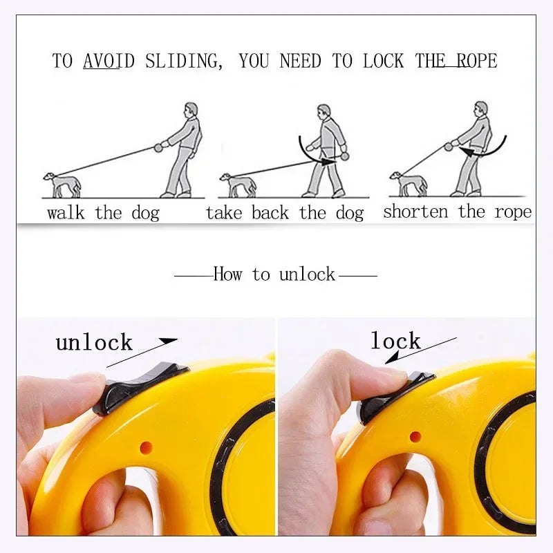 Nylon Retractable Dog Leash Rope For Small Medium