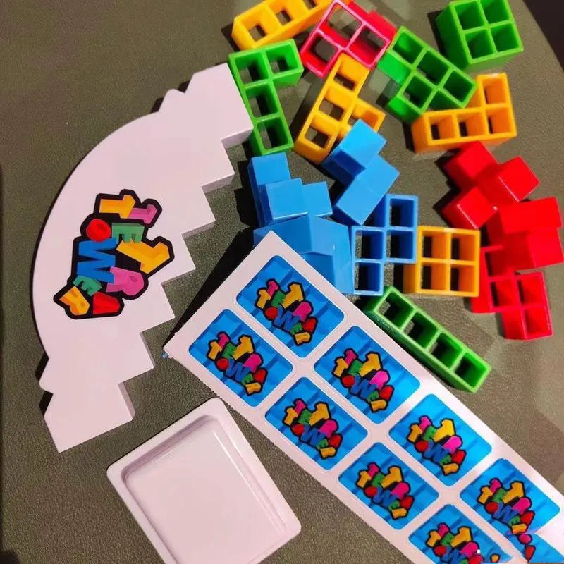 3D Tetra Tower Game Stacking Stack Building Blocks