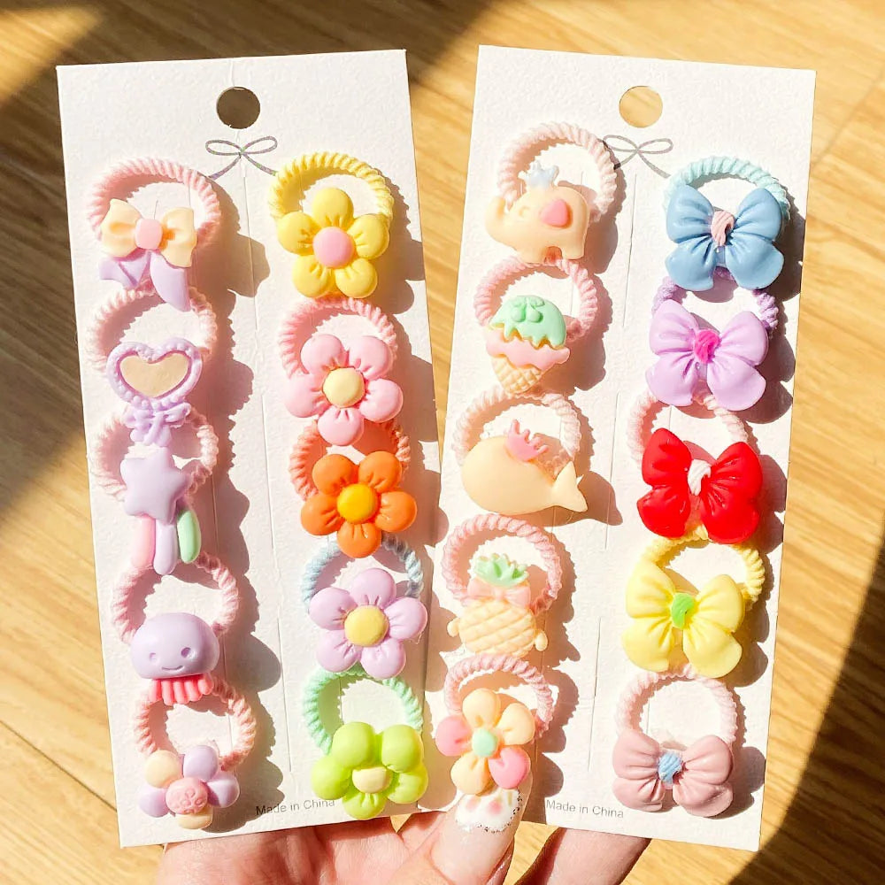 10Pcs/Set New Cute Bowknot Headbands Newborn Girls Elastic