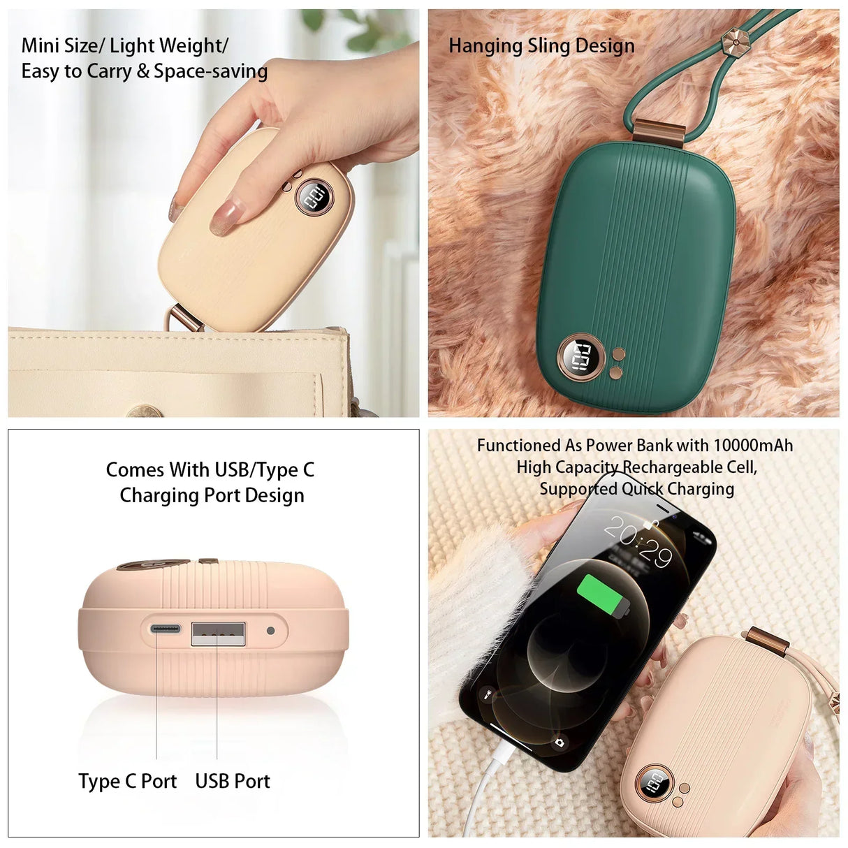 5000mAh Power Bank Mini Electric Hand Warmer USB