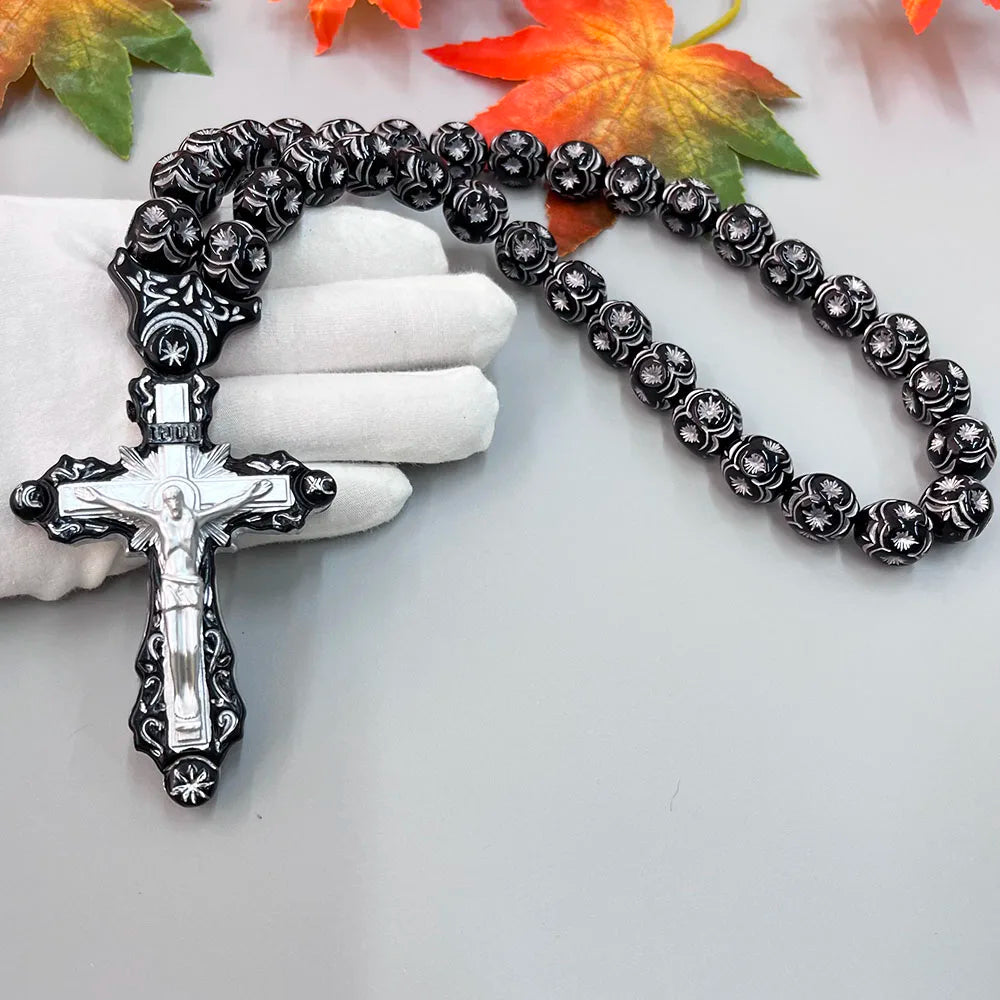 GS111 Cross Holy Image Resin Paintings Fine Beads