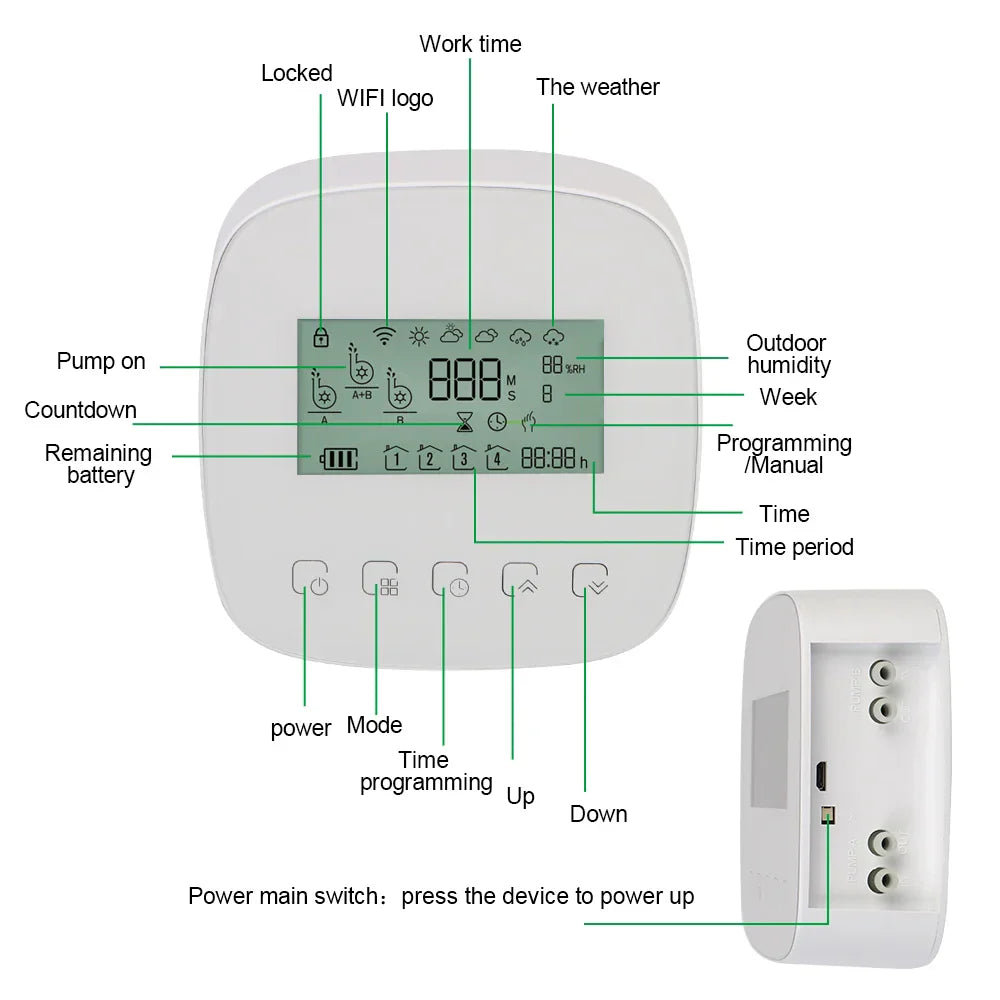 With Solar Panel WiFi Tuya Micro-drip Irrigation Controller