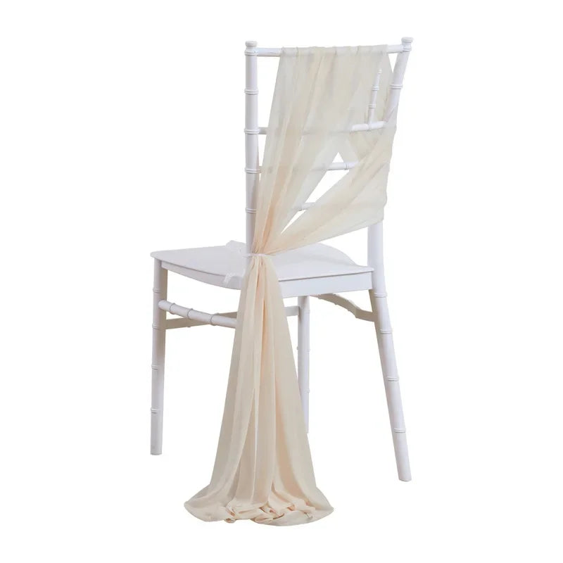 10/50PCS Chiffon Chair Sashes Wedding Chair Decoration 17x250cm