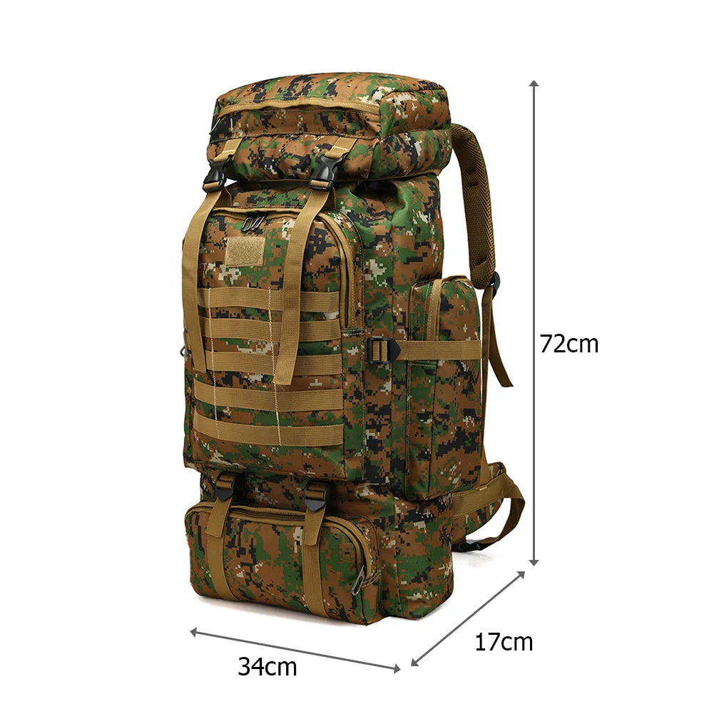 80L Waterproof Tactical Backpack for Outdoor Travel