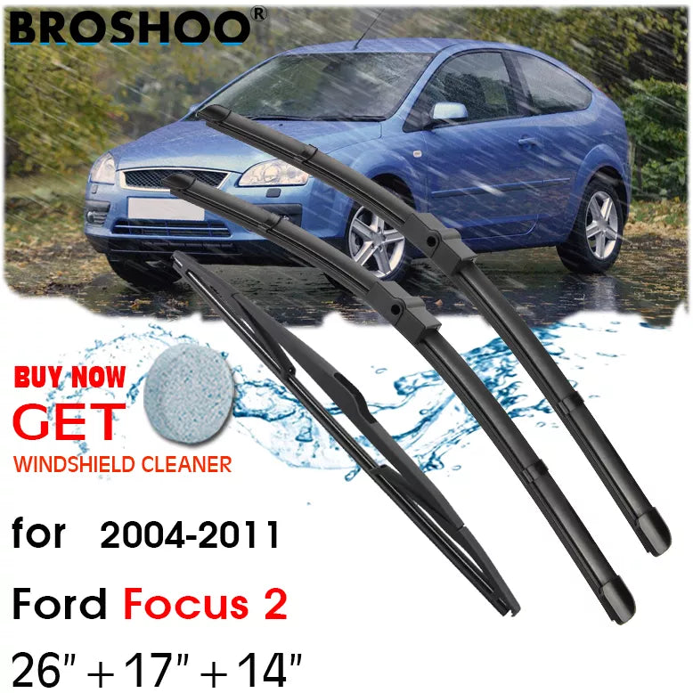 BROSHOO Wiper Front Rear Wiper Blades Set