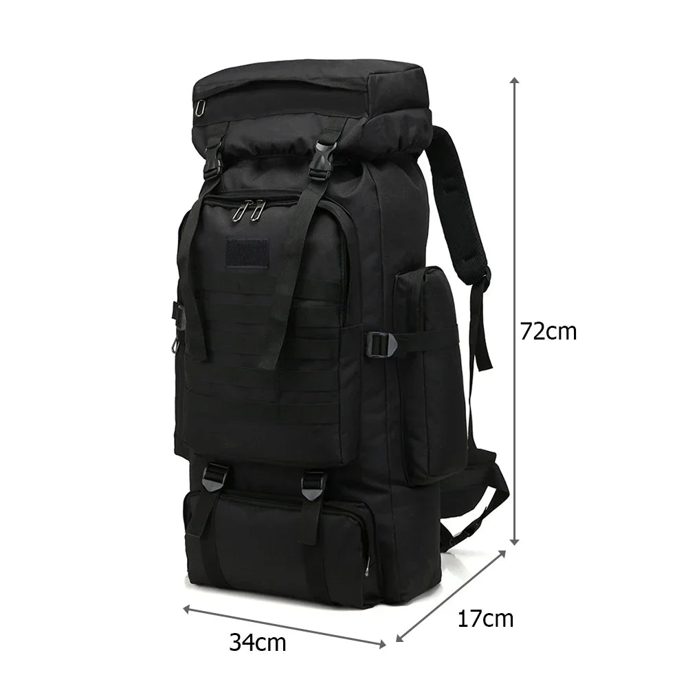 80L Waterproof Tactical Backpack for Outdoor Travel