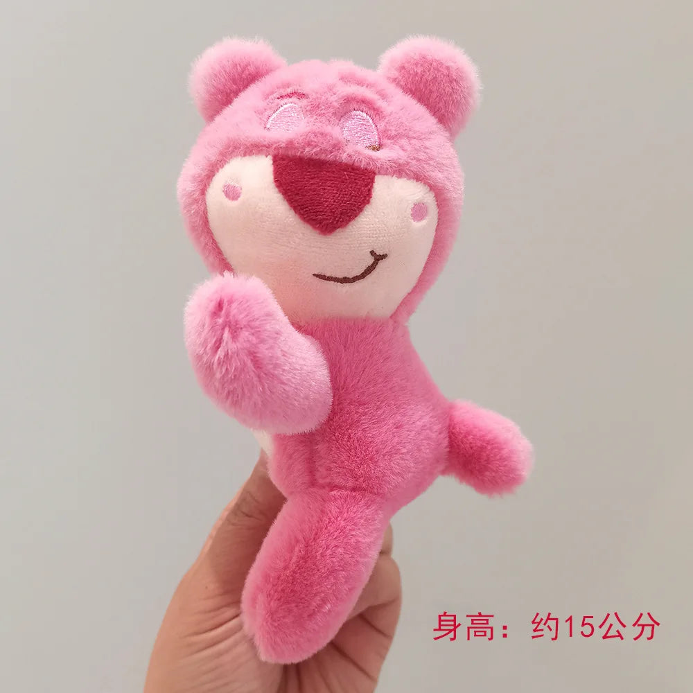 24Pcs 13-15cm Disney Lotso Strawberry Bear Plush Keychain