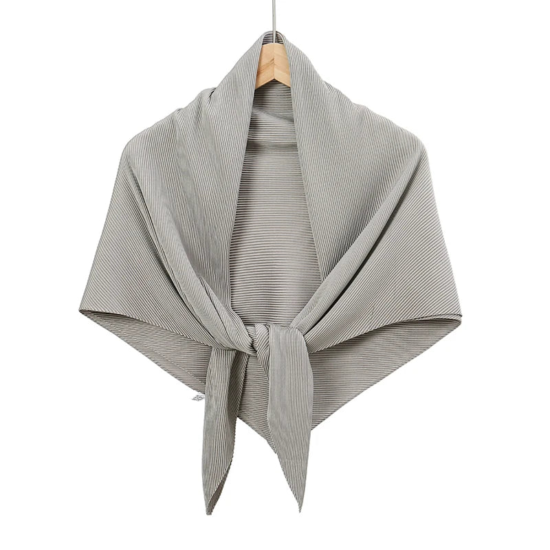 Maldives Wholesale Muslim Pleated Square Scarf Matt Silk
