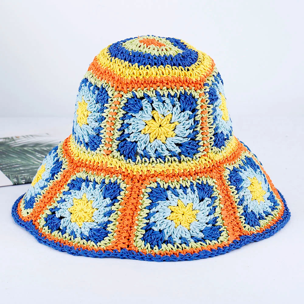 NEW 2022 Womens Straw Hats crochet hat bucket