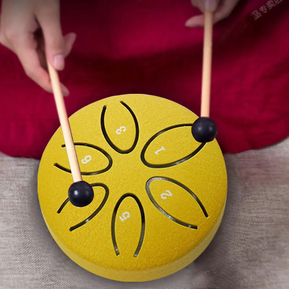 Mini Steel Tongue Drum 3 Inch 6 Notes