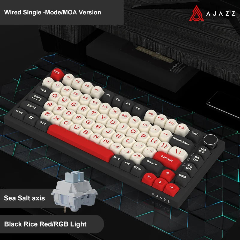 Ajazz Ak820 RGB Tri-Mode Gaming Mechanical Keyboard 82