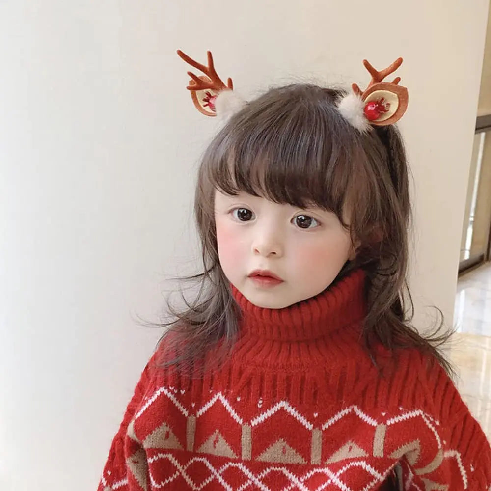 2pcs Pack Cute Reindeer Ears Hair Clip Classic