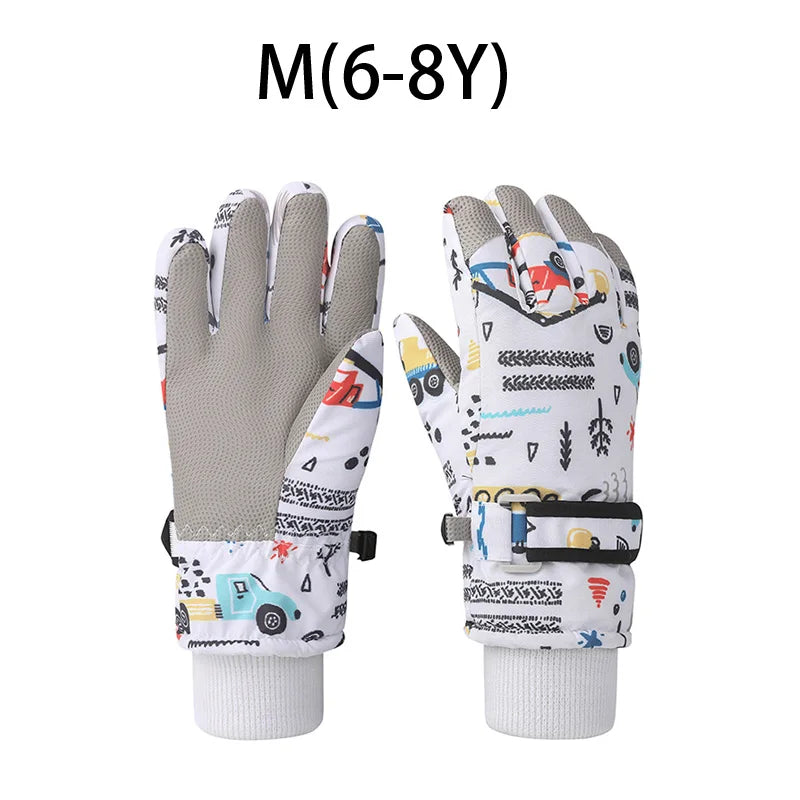 Fashion Children Ski Gloves Waterproof Kids Mittens