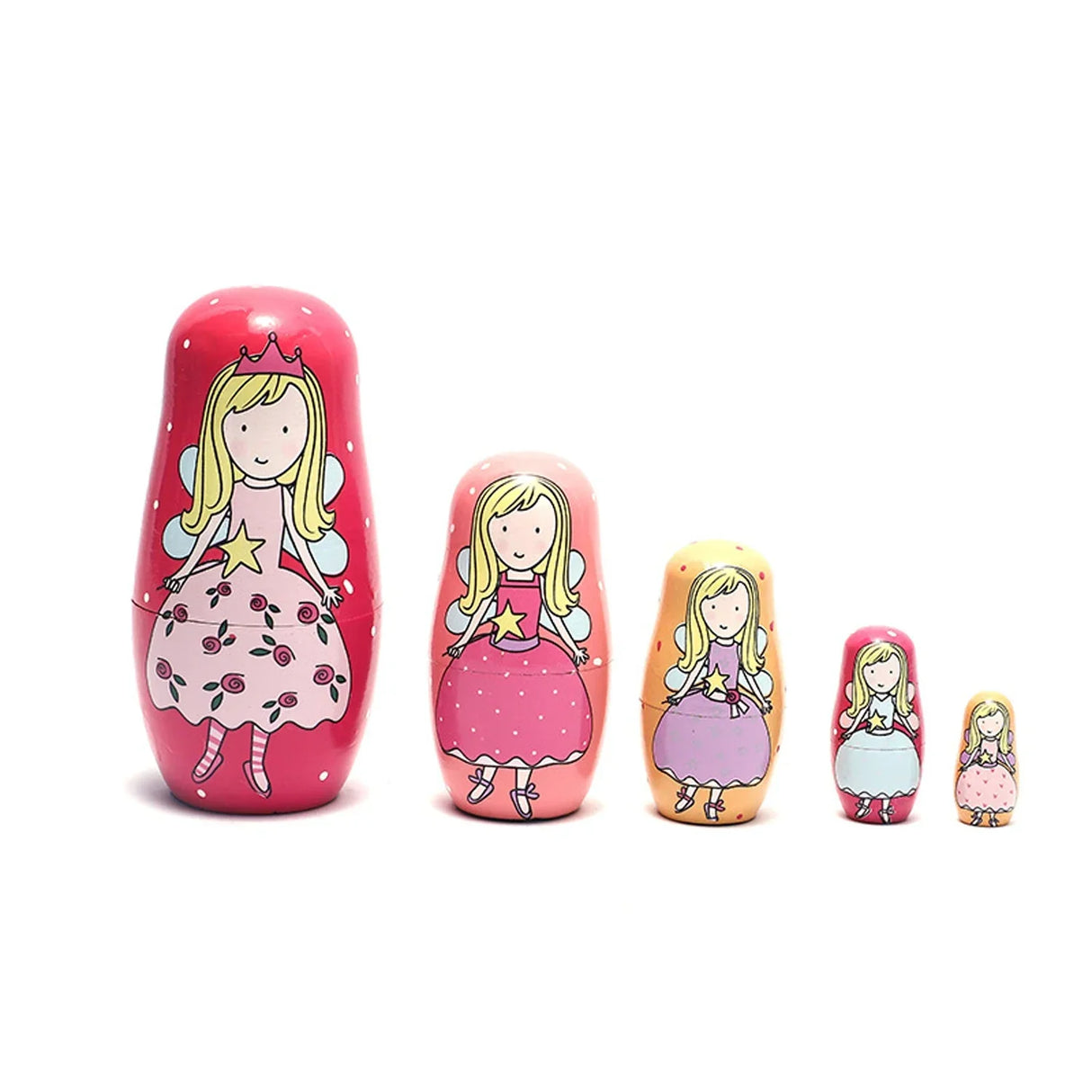 5PCS Matryoshka Dolls Nesting Dolls Cute Wood Russian