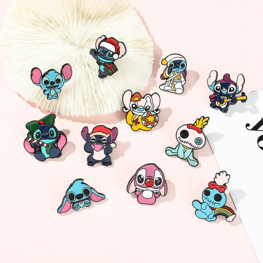 Stitch Lapel Pins for Backpack Accessories Cartoon Lilo