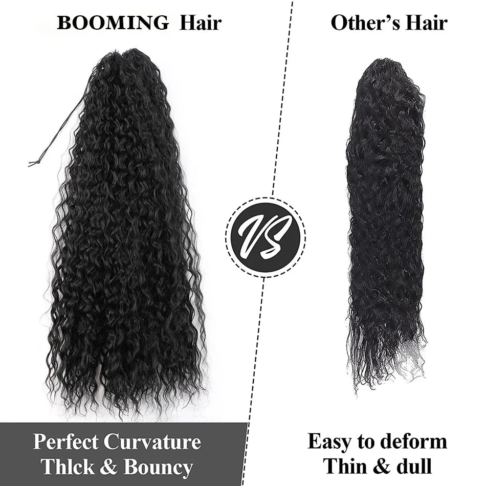 Curly Ponytail Extensions Clip in Synthetic Drawstring Ponytail