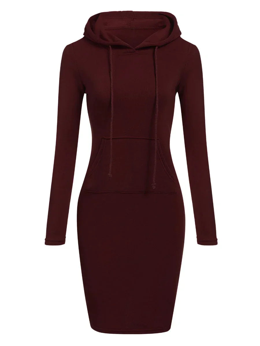 Plus Size Hooded Collar Kangaroo Pocket Sweat Dress