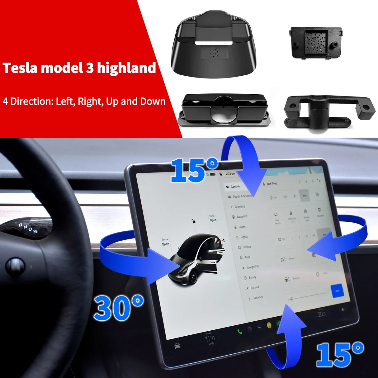 Swivel Mount for Tesla Model 3 highland Tilt