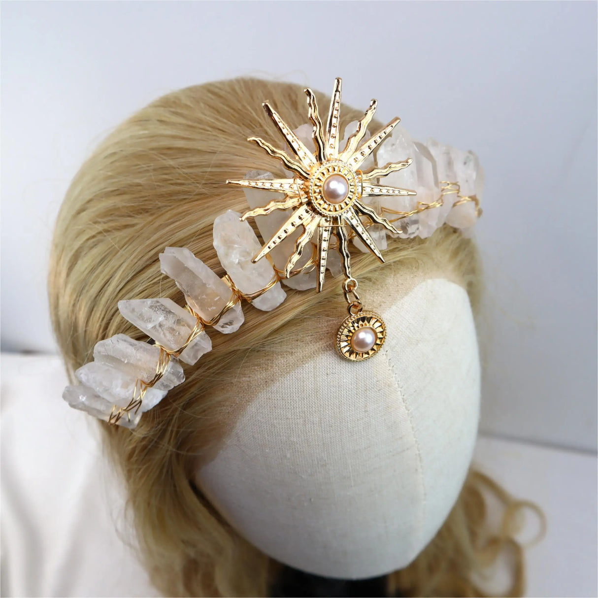 Raw crystal crown The sun goddess crystal Tiaras