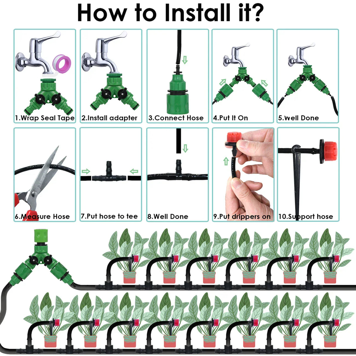 KESLA Garden Drip Irrigation Automatic Watering System Kit