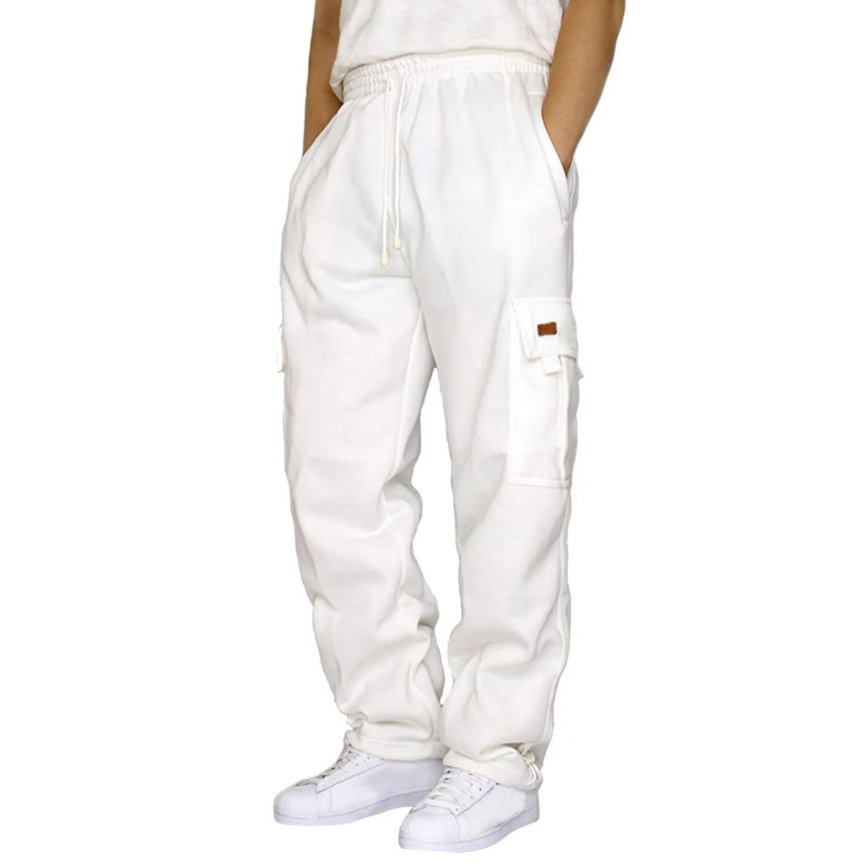 Mens Long cargo pants Solid color 2024 new