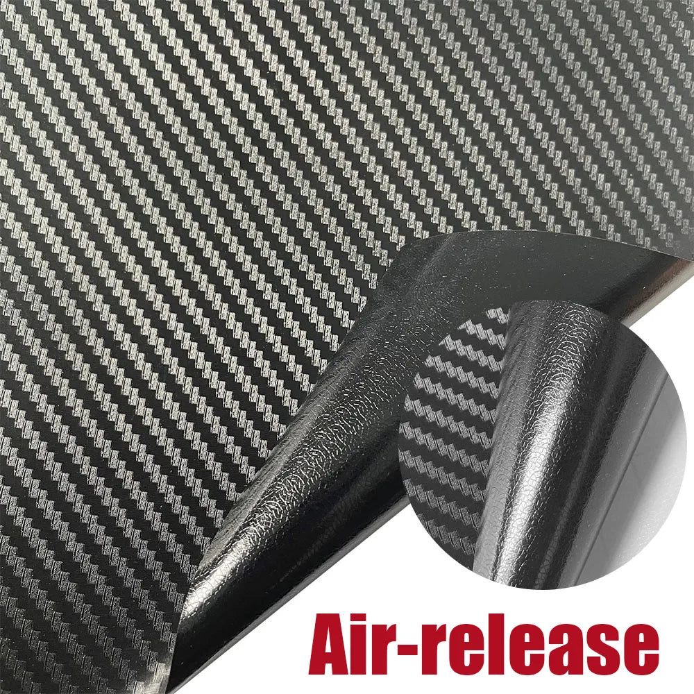 3D Carbon Fiber Vinyl Wrap Film Glossy Black