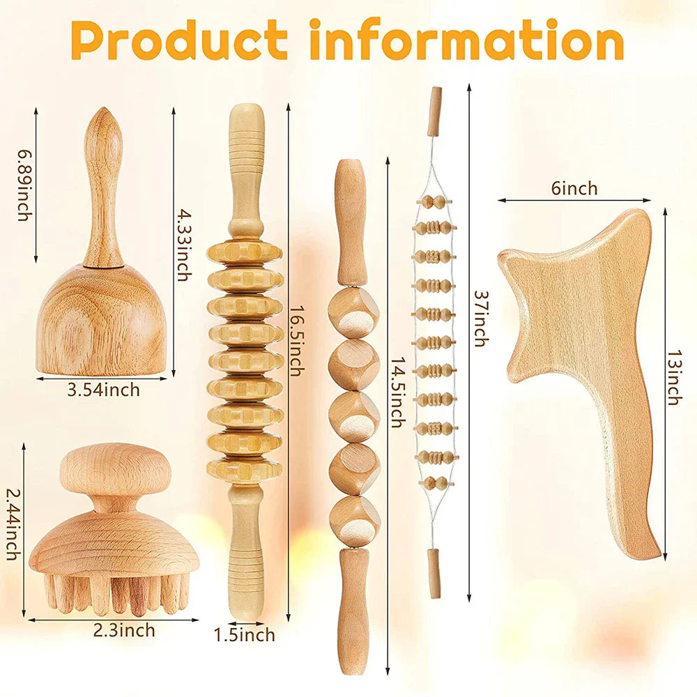6 In 1 Wood Therapy Massage Tool Lymphatic