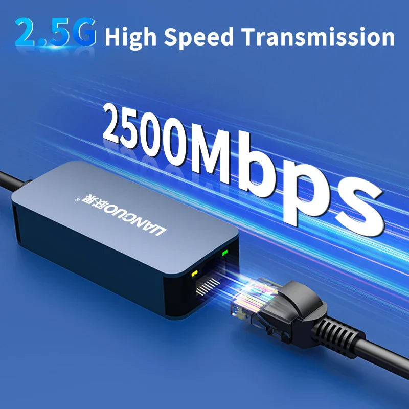 LIANGUO 2500Mbps Ethernet Adapter USB 3.0 Type-C To