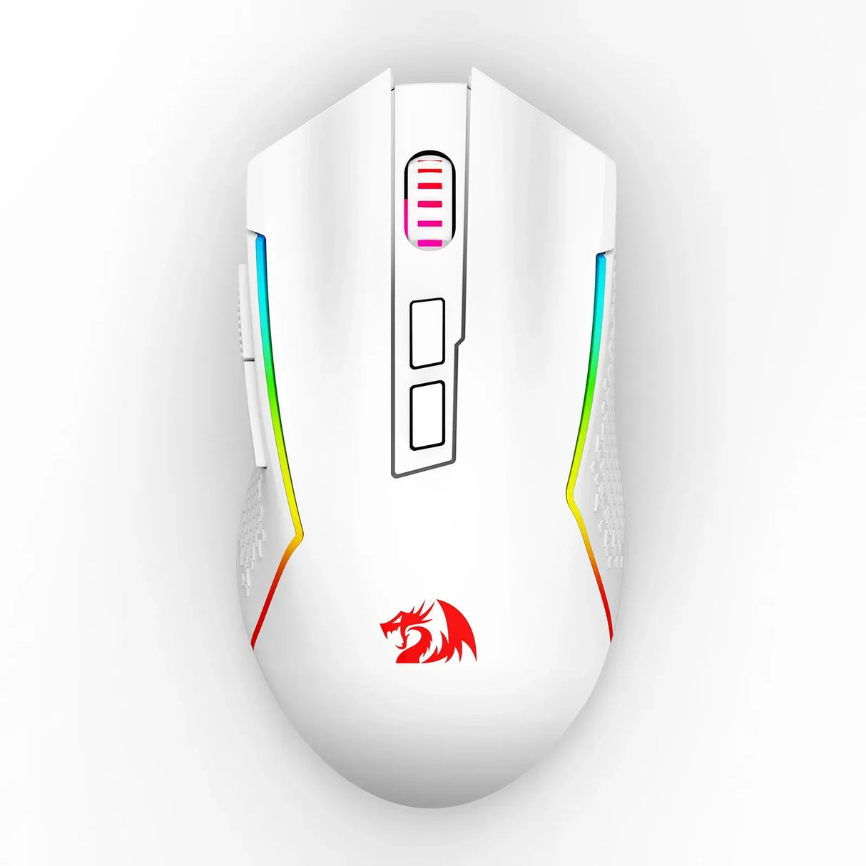 Redragon M693 Wireless/Wired BT & 2.4G Bluetooth Gaming 8000 DPI Mouse 3-Mode Connection RGB Backlight for PC/Mac/Laptop, White