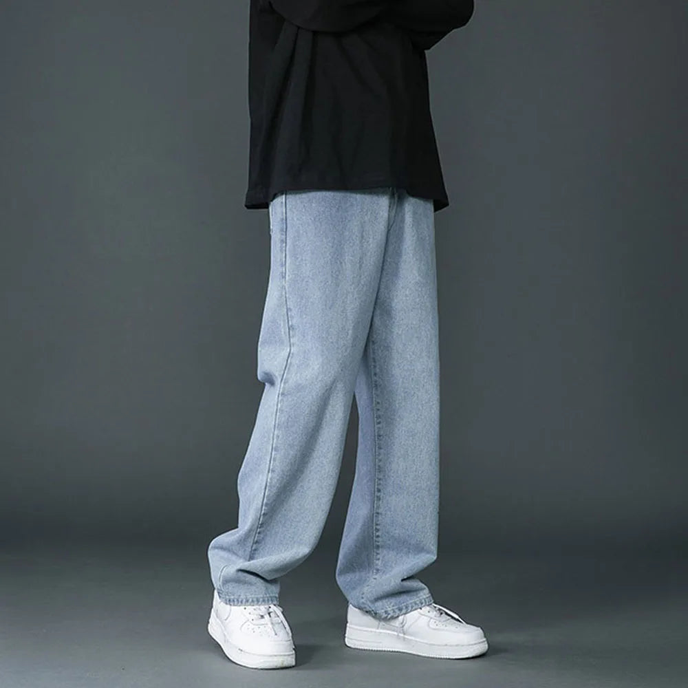 New Korean Fashion Men's Casual Long Jeans Classic
