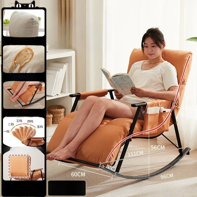 Modern Foldable Bedroom Lazy Balcony Leisure Shaking Chair,