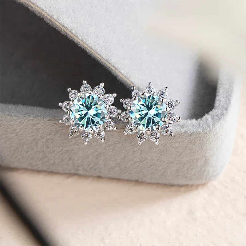 JoyceJelly 1 carat D Color Moissanite Diamond Earrings