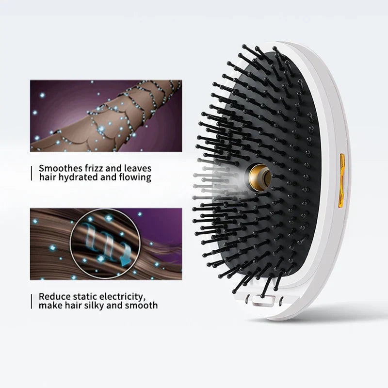 Hair Smoothing Straightening Brush Spray Steam Scalp Massage