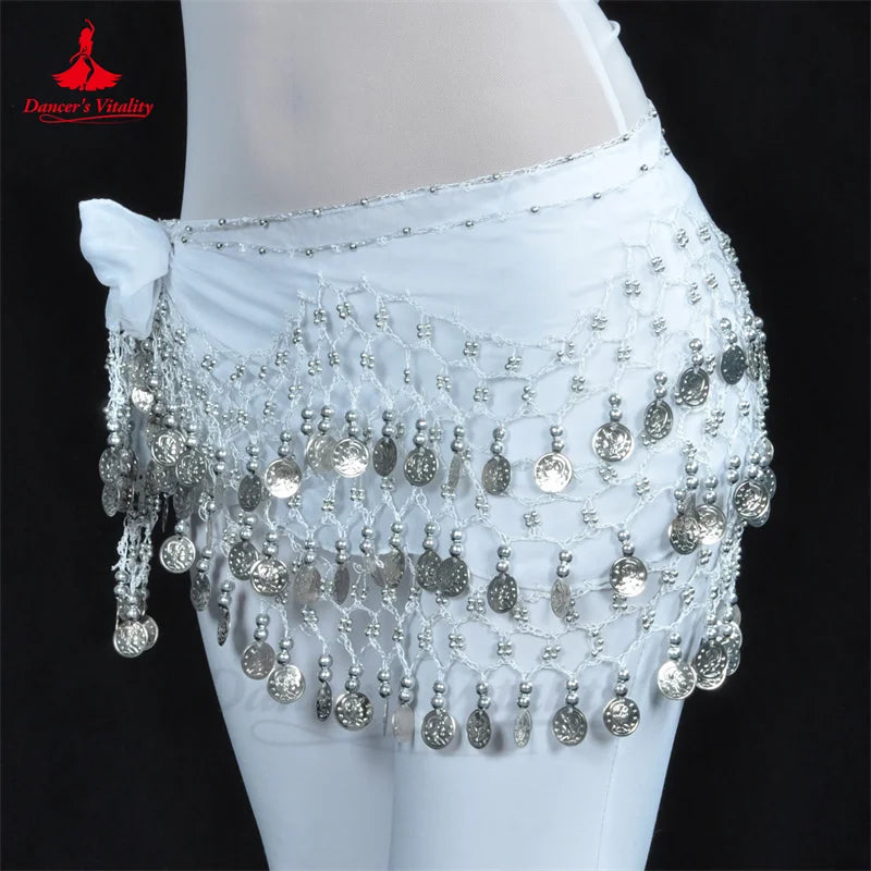 Belly Dance Belt for Women Chiffon Gold Coines