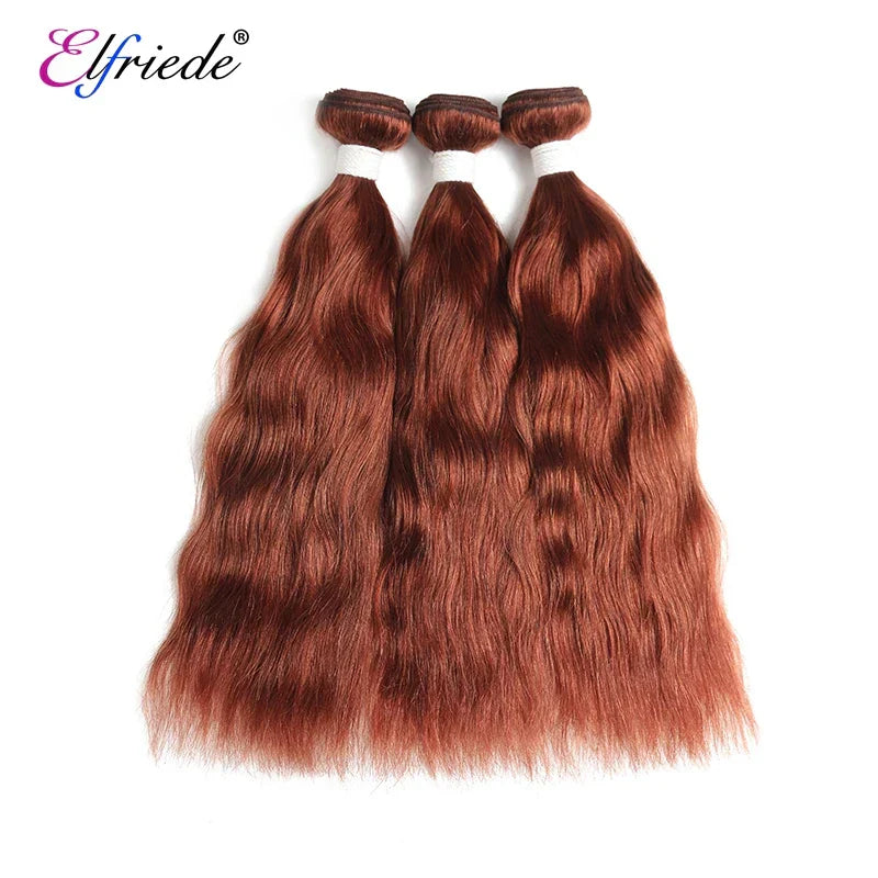 Elfriede #33 Dark Auburn Colored Natural Wave Hair