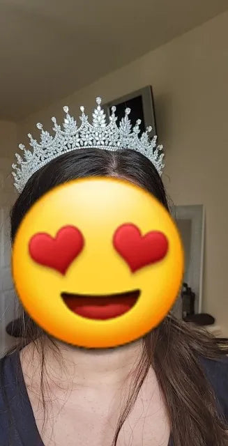 ASNORA Crystal Crown Tiara for Brides