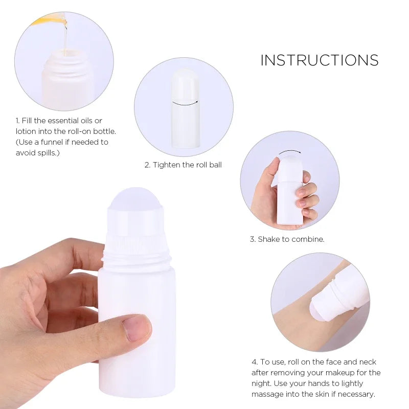 4pcs 30ml 50ml DIY Roll on Bottle Essential