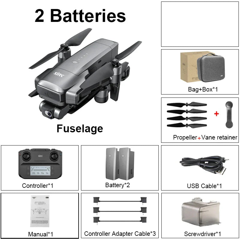 SJRC F22S 4k Pro Drone 2-axis EIS Gimbal