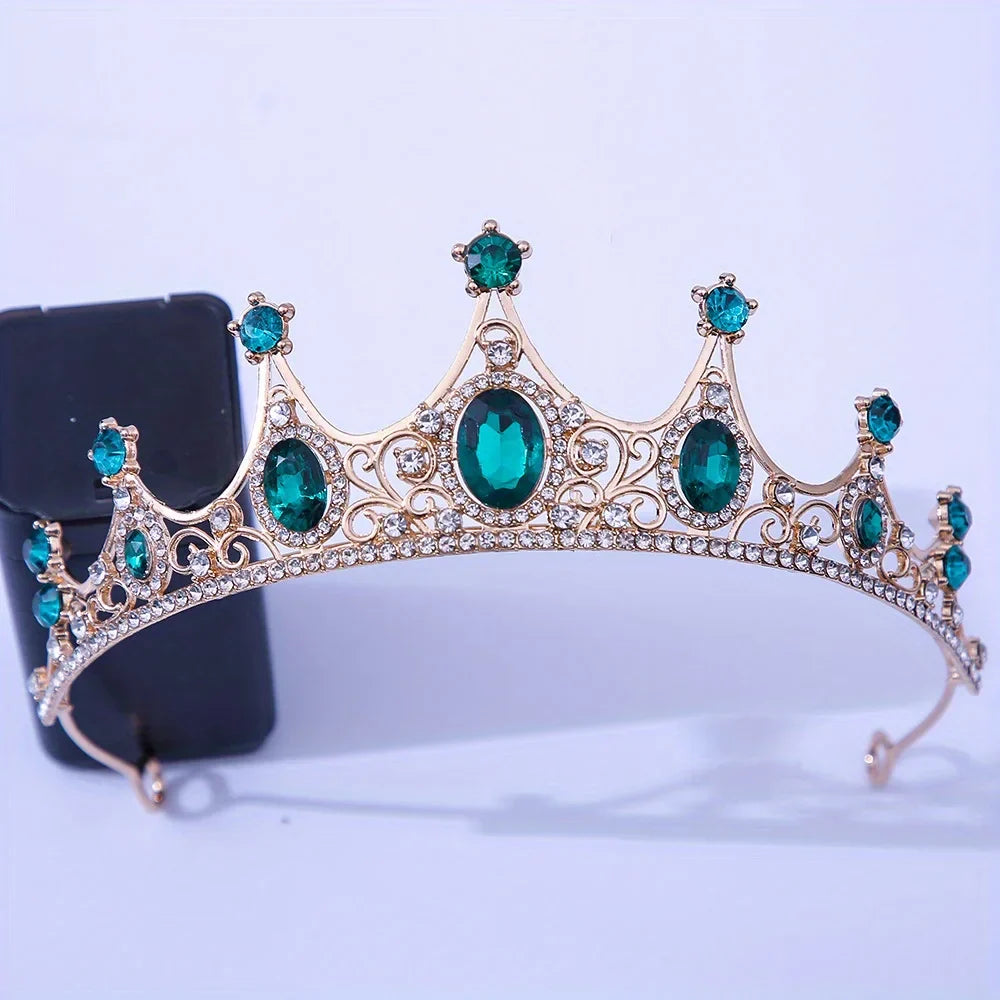 Wedding Hair Accessories Baroque Rhinestone Crystal Crown Tiara