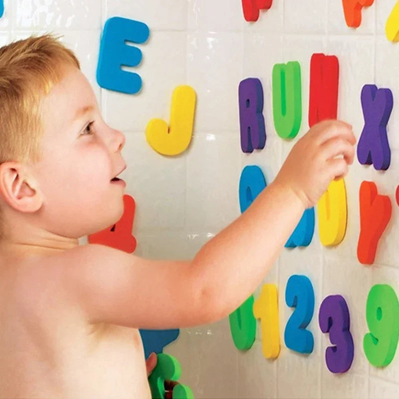 36Pcs/Set Alphanumeric Letter Bath Toy 3D Puzzle Baby