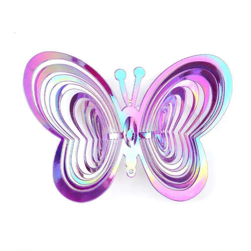 3D Butterfly Bird Repeller Spinner Wind Chimes Hanging