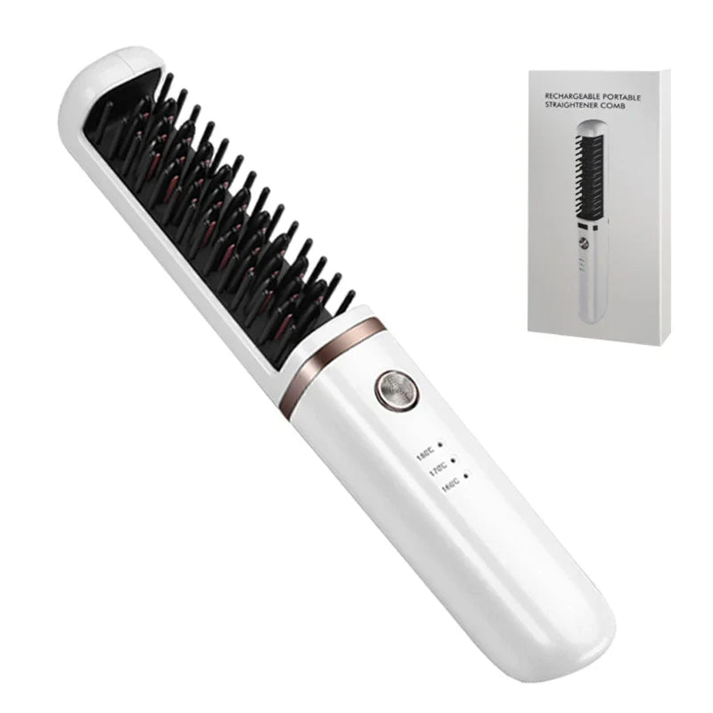 Cordless Hair Hot Air Brush Comb Salon Negative